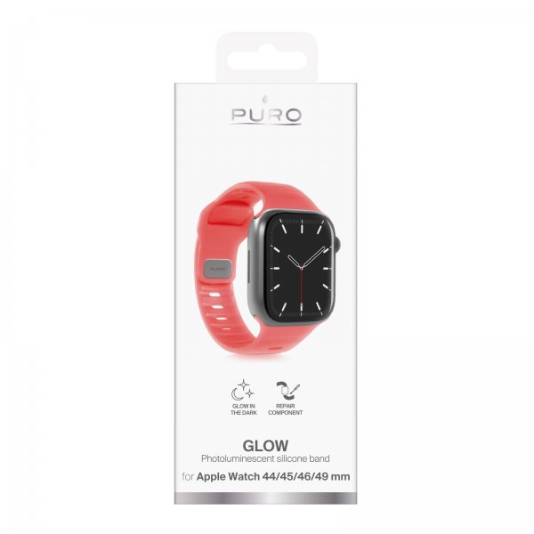 Puro Apple Watch 44/45/46/Ultra 49mm ranneke, Glow Orange