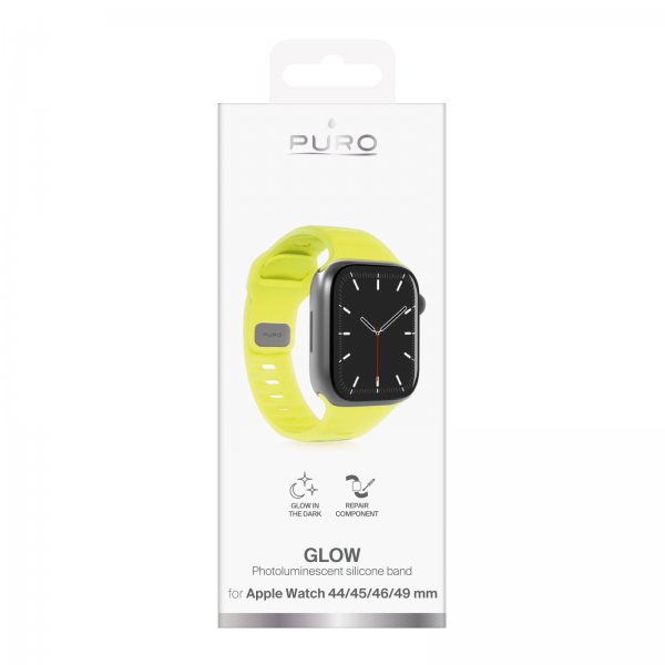 Puro Apple Watch 44/45/46/Ultra 49mm ranneke, hohtava keltainen