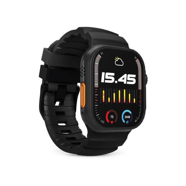 Puro Apple Watch 44/45/46/Ultra 49mm ranneke Armor, musta