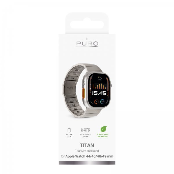 Puro Apple Watch 44/45/46mm/Ultra 49mm ranneke Titaani Titanium