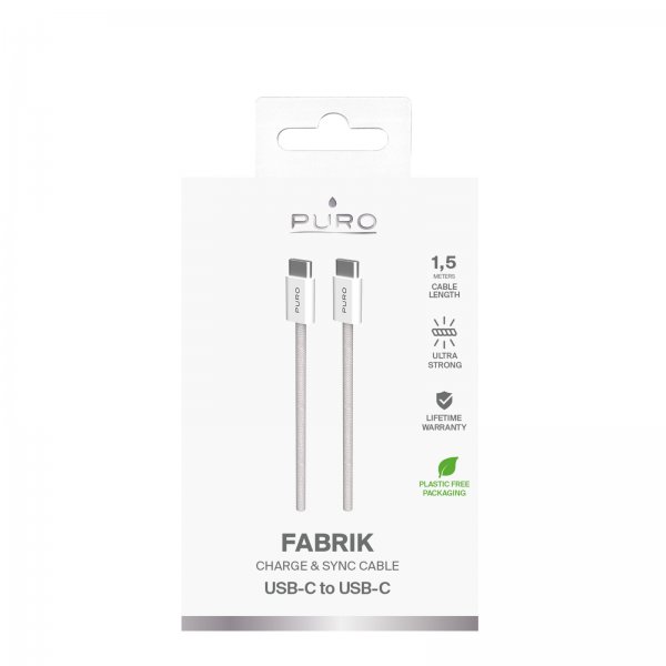 Puro Kabel Fabrik 2.0 60W USB-C–USB-C 1.5m Sandshell