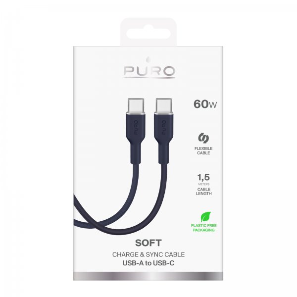 Puro Kaapeli TPE 25W USB-C–USB-C 1.5m Crown Blue