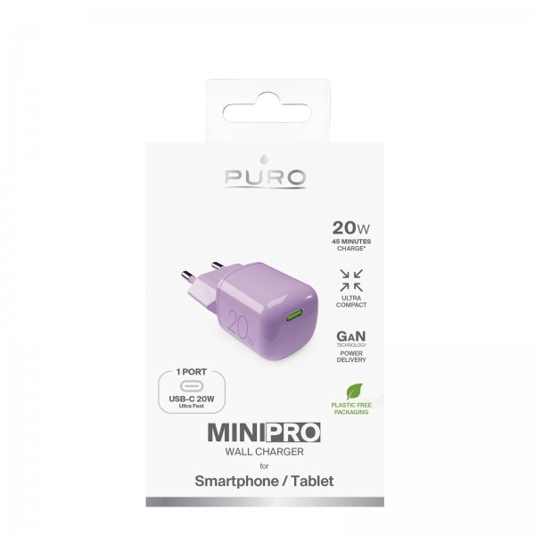 Puro Laddare MiniPro GaN USB-C 20W Coraltastic