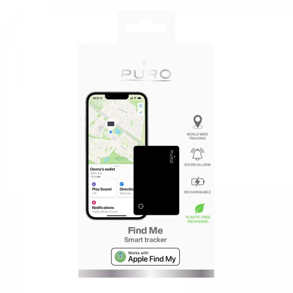Puro Smart Tracker Find Me Musta