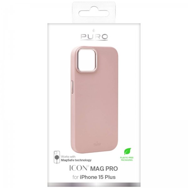 Puro iPhone 15 Plus Suojakuori ICON Mag Pro Pinkki