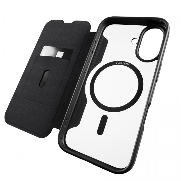 Puro iPhone 16 Suojakotelo Book Mag 2 Musta