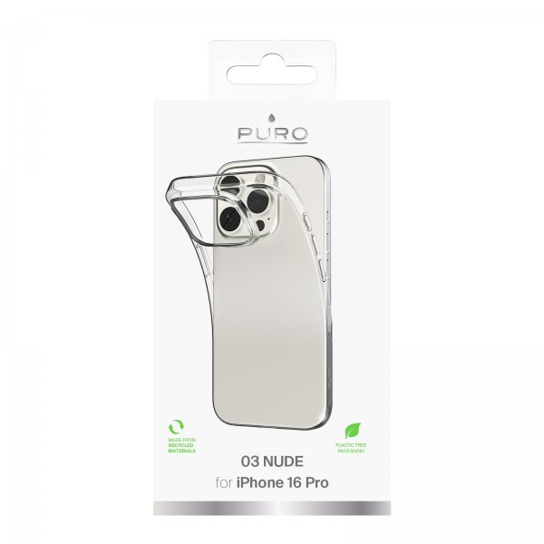 Puro iPhone 16 Pro Kuori Nude Läpinäkyvä