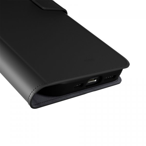 Puro iPhone 16 Pro Kotelo Lompakko Jalusta Musta
