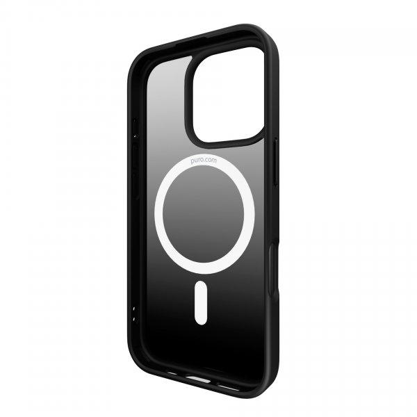 Puro iPhone 16 Pro Max -suojakuori, liukuvärjätty musta