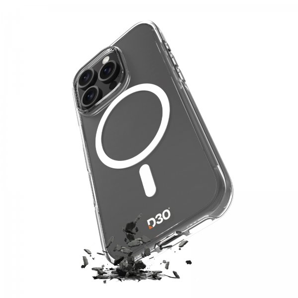 Puro iPhone 16 Plus -suojakuori Impact Clear D3O MagSafe Läpinäkyvä