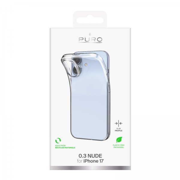 Puro iPhone 17 -kuori, läpinäkyvä (Nude Transparent)