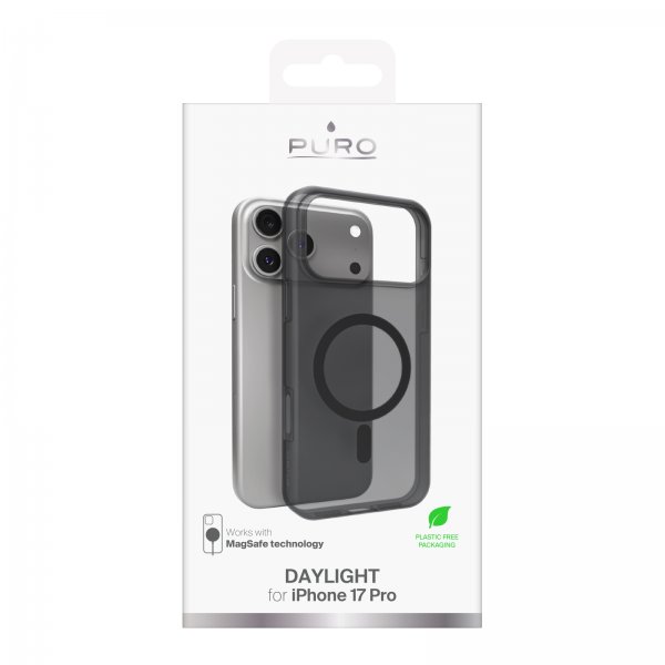 Puro iPhone 17 Pro -kuori Daylight MagSafe, musta