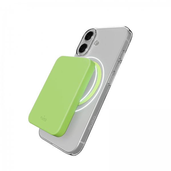 Puro iPhone 17 Lite Mag läpinäkyvä kuori, vihreä