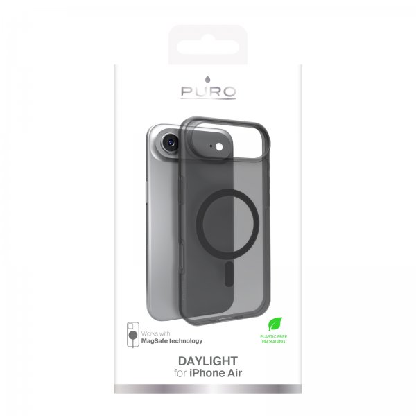 Puro iPhone Air -kuori Daylight MagSafe, musta