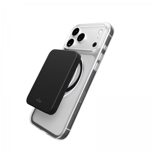 Puro iPhone 17 Pro Max Kuori Lite Mag Läpinäkyvä Musta