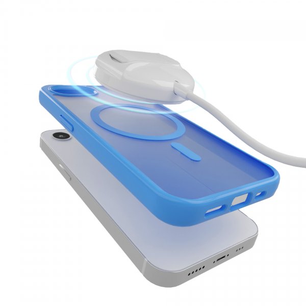 Puro iPhone 16. ja 17. sukupolven suojakuori, liukuvärjätty sininen