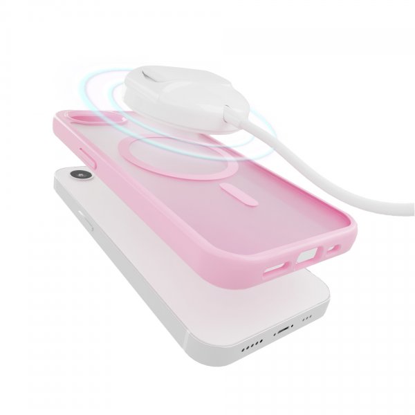 Puro iPhone 16/17 -kuori, liukuvärjätty vaaleanpunainen
