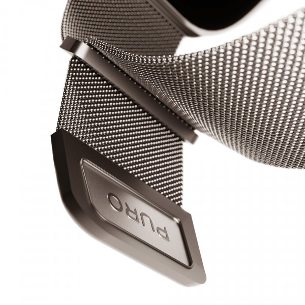 Puro Apple Watch 44/45/46mm/Ultra 49mm Milanese-ranneke titaani