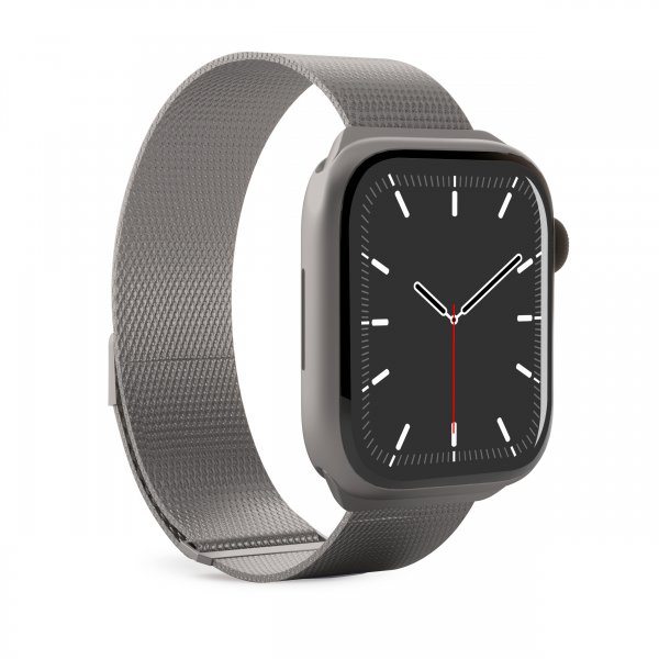 Puro Apple Watch 44/45/46mm/Ultra 49mm Milanese-ranneke titaani