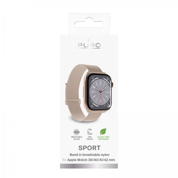 Puro Apple Watch 38/40/41/42mm ranneke Sport Strap Sandshell