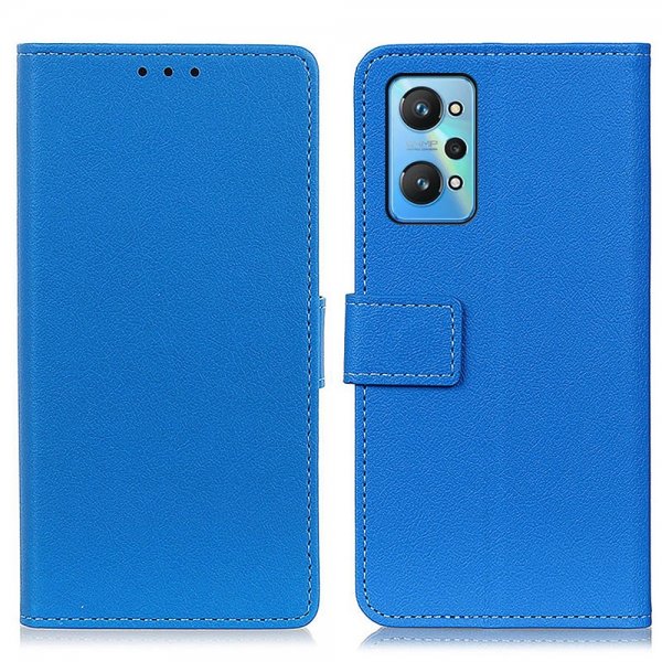 Realme GT Neo 2 Litsi Nahka Suojakuori Sininen