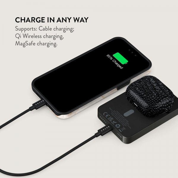 Burga Powerbank MagSafe 5000 mAh Reaper's Touch Metallinharmaa