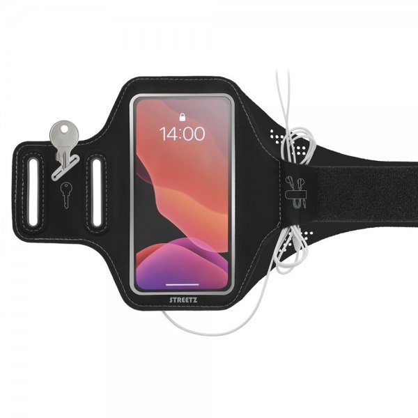 Streetz Reflective Sports Armband Slim Musta