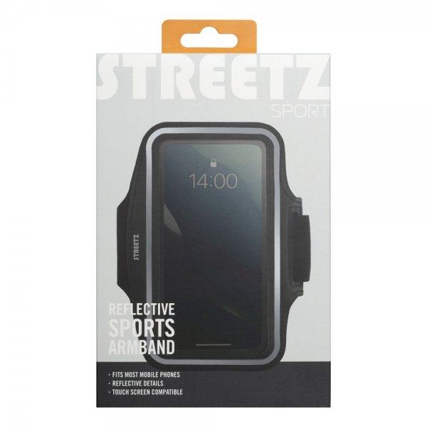 Streetz Reflective Sports -käsivarsikotelo Musta