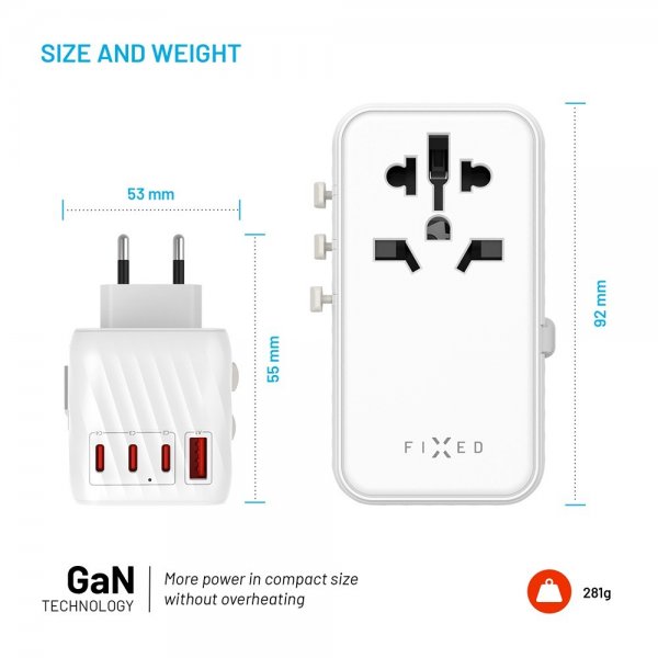Kiinteä matkalaturi Voyager World Adapter 120W