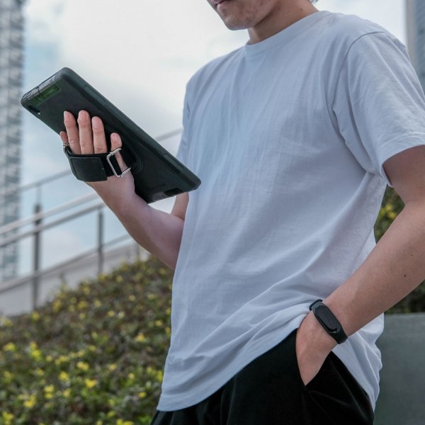 Armor-X Lenovo Tab M10 Plus TB-X606F Kotelo Sadetiivis Iskunkestävä Suojakuori Käsiremmi Jalusta