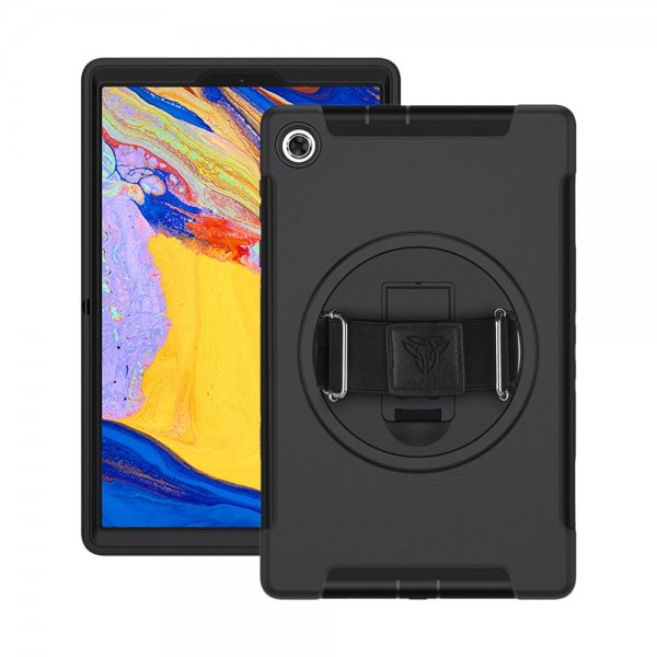 Armor-X Lenovo Tab M10 Plus TB-X606F Kotelo Sadetiivis Iskunkestävä Suojakuori Käsiremmi Jalusta