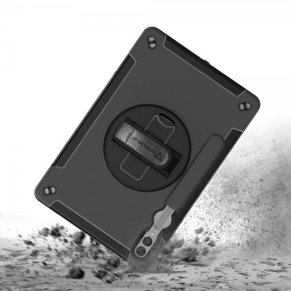 Armor-X Samsung Galaxy Tab S9 Plus Suojakotelo Sateenkestävä Kestävä Kotelo Käsihihna Jalusta