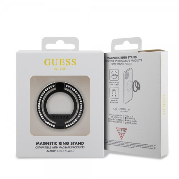 Guess Ring Stand MagSafe Musta