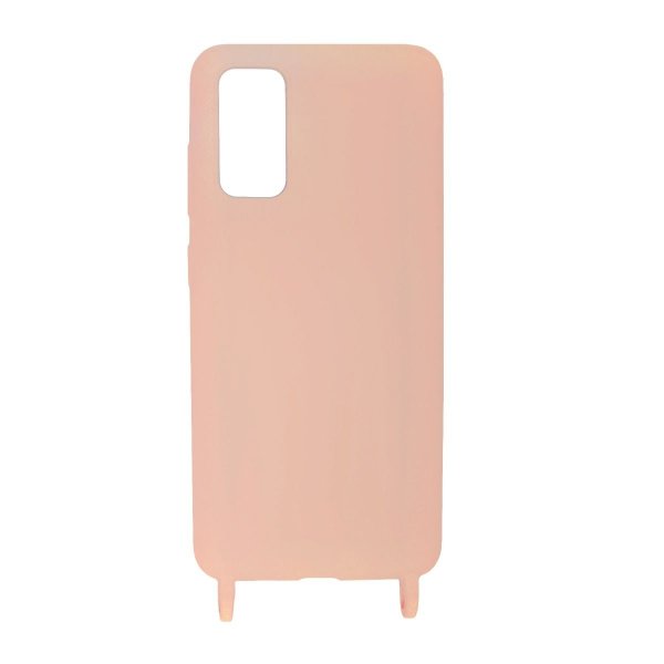 Samsung Galaxy S20 Silikonikuori Kaulanauhalla, vaaleanpunainen