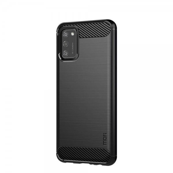 Mofi Samsung Galaxy A02s -suojakotelo, harjattua hiilikuitua, musta