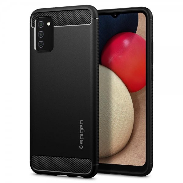 Spigen Samsung Galaxy A02s Suojakuori Rugged Armor Matte Black