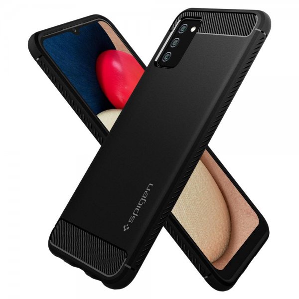 Spigen Samsung Galaxy A02s Suojakuori Rugged Armor Matte Black