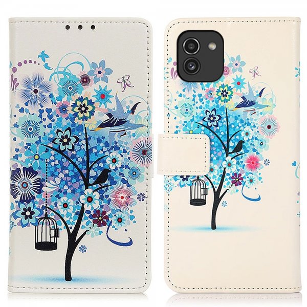 Samsung Galaxy A03 Suojakuori Kuvio Sininen Puu