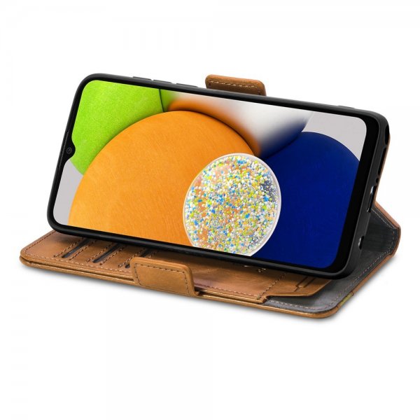 Samsung Galaxy A03 Suojakuori Stripe Vaaleanruskea