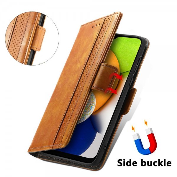 Samsung Galaxy A03 Suojakuori Stripe Vaaleanruskea