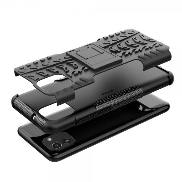 Samsung Galaxy A03 Kuori Rengaskuvio Jalustatoiminto Musta
