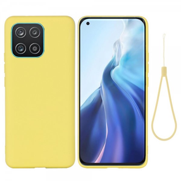Samsung Galaxy A03 -kuoret hihnalla, silikoni, keltainen