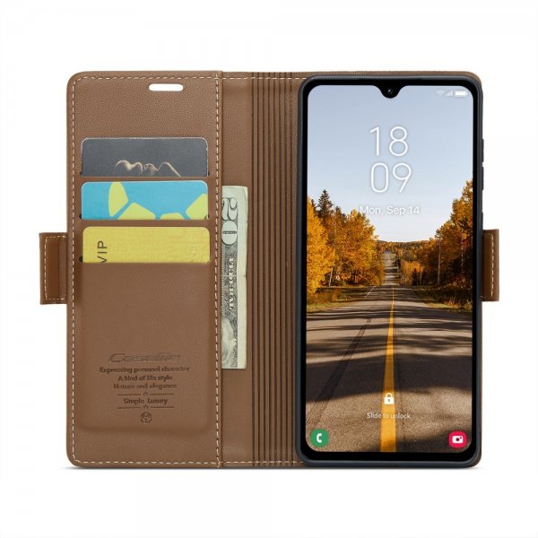 CaseMe Samsung Galaxy A05s -suojakotelo 023 Series, ruskea