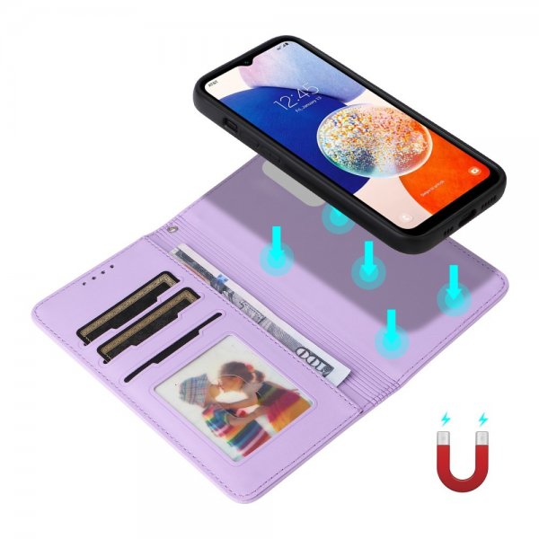 Betopnice Samsung Galaxy A14 -kotelo irrotettavalla kuorella 005 Lila
