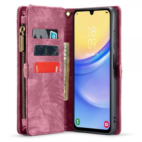 CaseMe Samsung Galaxy A15 Kotelo 008-sarja Irrotettava kuori Punainen