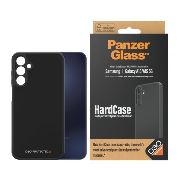 PanzerGlass Samsung Galaxy A15 Kuori HardCase D3O Musta
