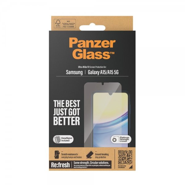 PanzerGlass Samsung Galaxy A15 näytönsuoja Ultra-Wide Fit EasyAligner