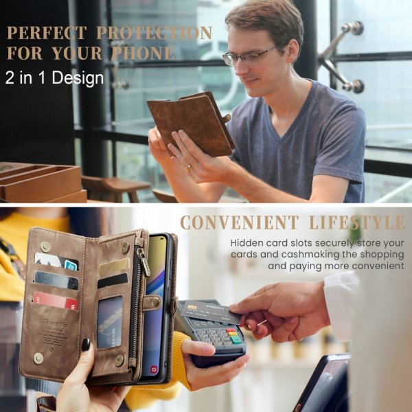 CaseMe Samsung Galaxy A16 -kuoret, 008 Series irrotettava suojakuori, ruskea