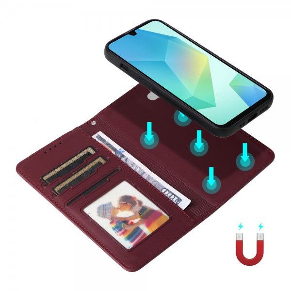 Betopnice Samsung Galaxy A16 Kotelo irrotettavalla kuorella 005 Punainen