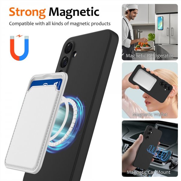 Samsung Galaxy A16 -kuori hihnalla, silikoninen MagSafe, musta